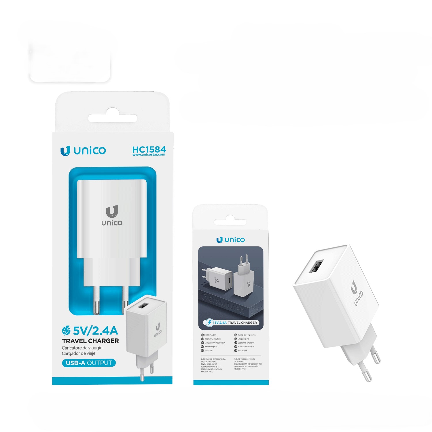 Ładowarka Sieciowa Usb-a 2.4 A Kostka Wtyczka Zasilacz 5V Biała
