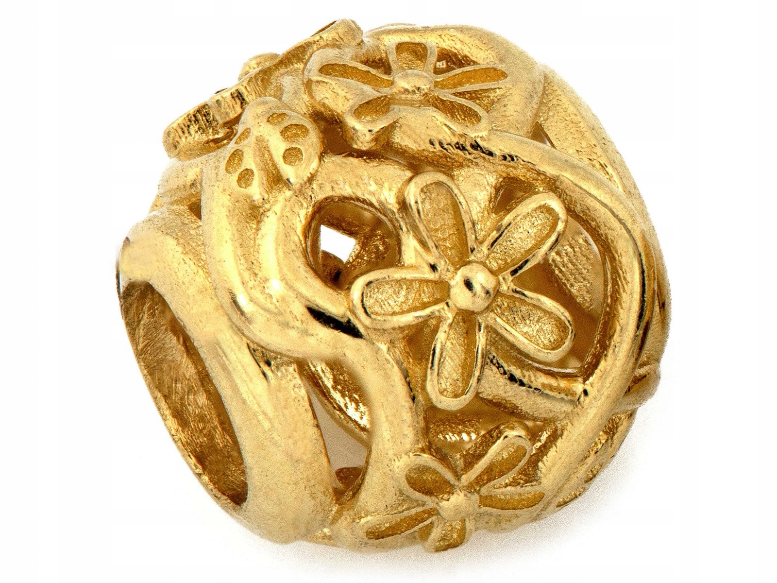 Zlatý přívěsek 585 14k s ažurovou kuličkou typu beads pro náramky 1.66g, módní