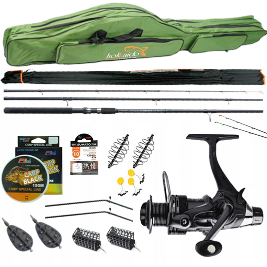 Rybářský Set prut Jaxon Feeder 3,6 m naviják Pouzdro method Z78