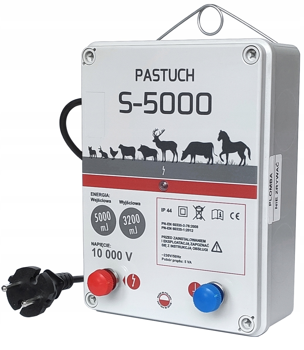 PASTUCH ELEKTRYZATOR SIECIOWY 230V POMELAC S-5000 5J POLSKI PRODUKT