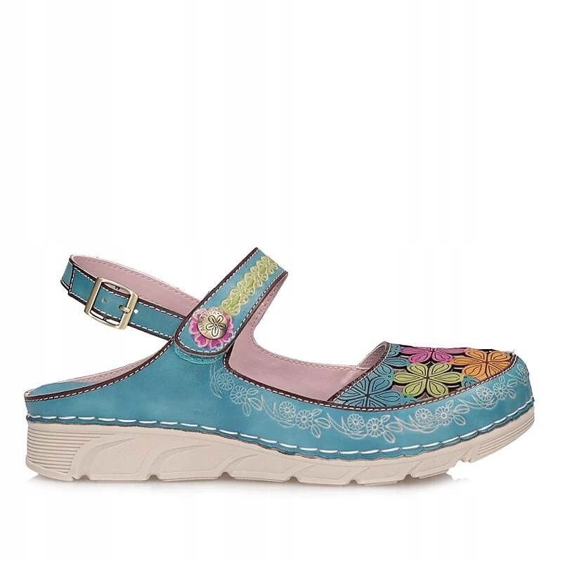 Dámské sandály Laura Vita 0007649 Dorry 32- Turquoise F2 modré