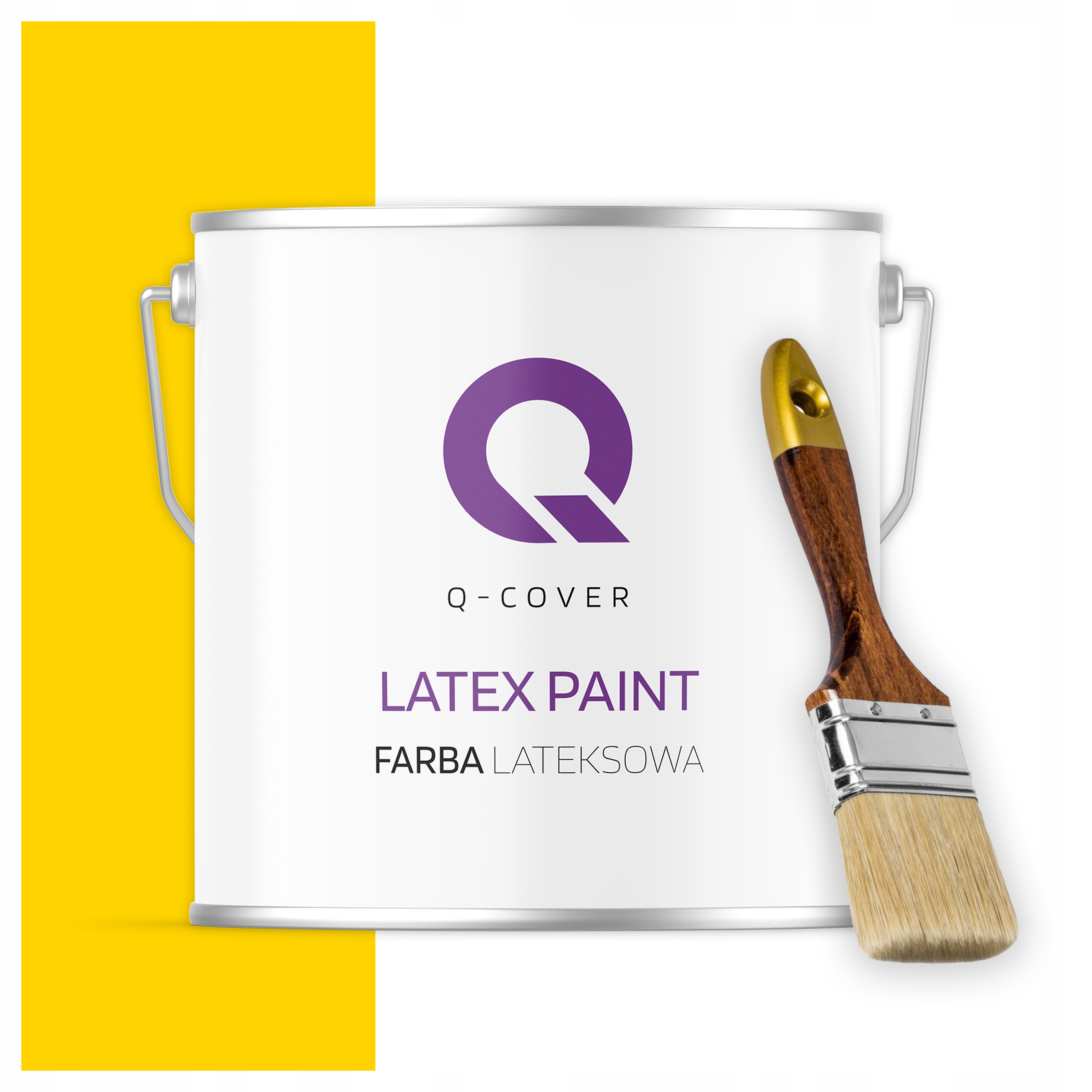 Latexová farba na steny stropov Hlboký mat 5L Intenzívna žltá štetec