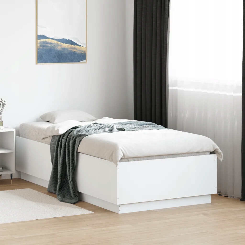 Rám postele bílý 90 x 190 cm kompozitní dřevo Bílá 3209751