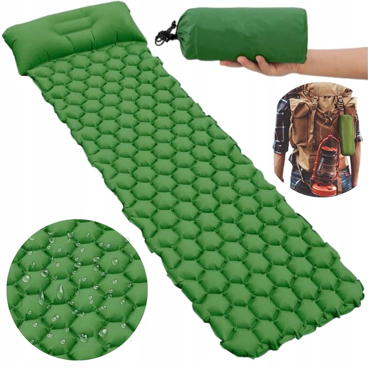 MATERAC TURYSTYCZNY KARIMATA MATA DMUCHANA BIWAK CAMPING 190 cm + POKROWIEC Model nie