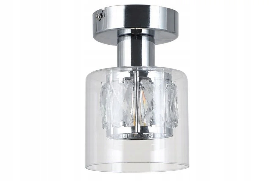 Stropní svítidlo bodové chrom skleněné křišťálové spotové stínidlo 17 cm Reality