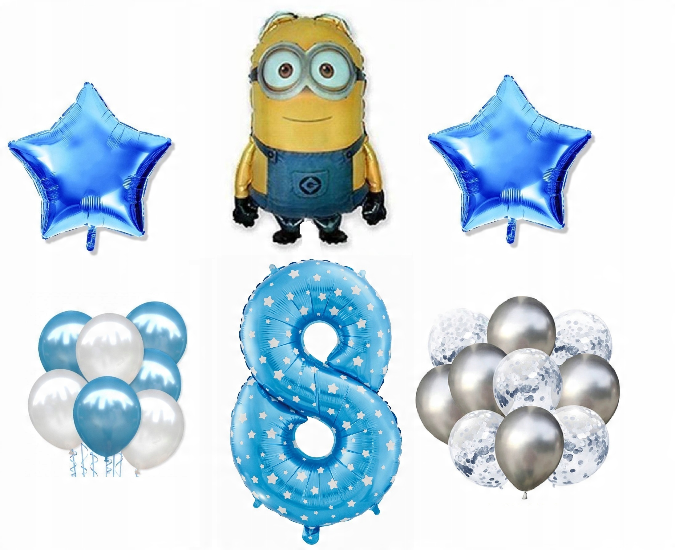 

Mini Zestaw Minionki 8 Urodziny Balony Dave