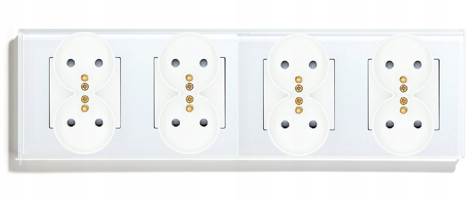 Elektrická Skleněná Zásuvka Čtyřnásobná Kontakt 16A 4x Dvojitá
