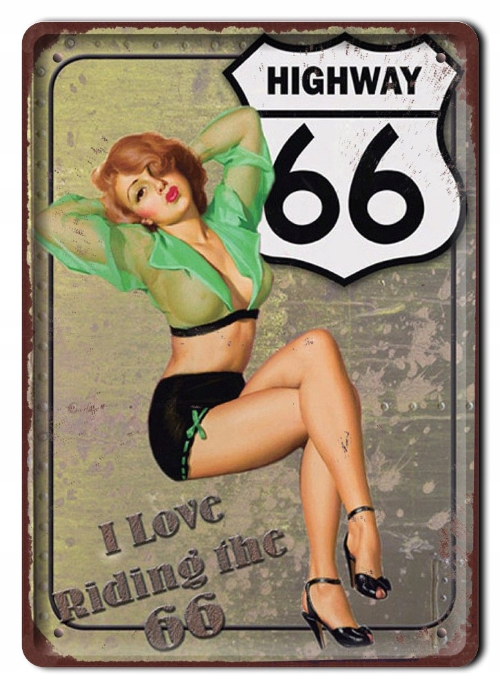 Route 66 Metalowy Szyld Plakat Retro #07140