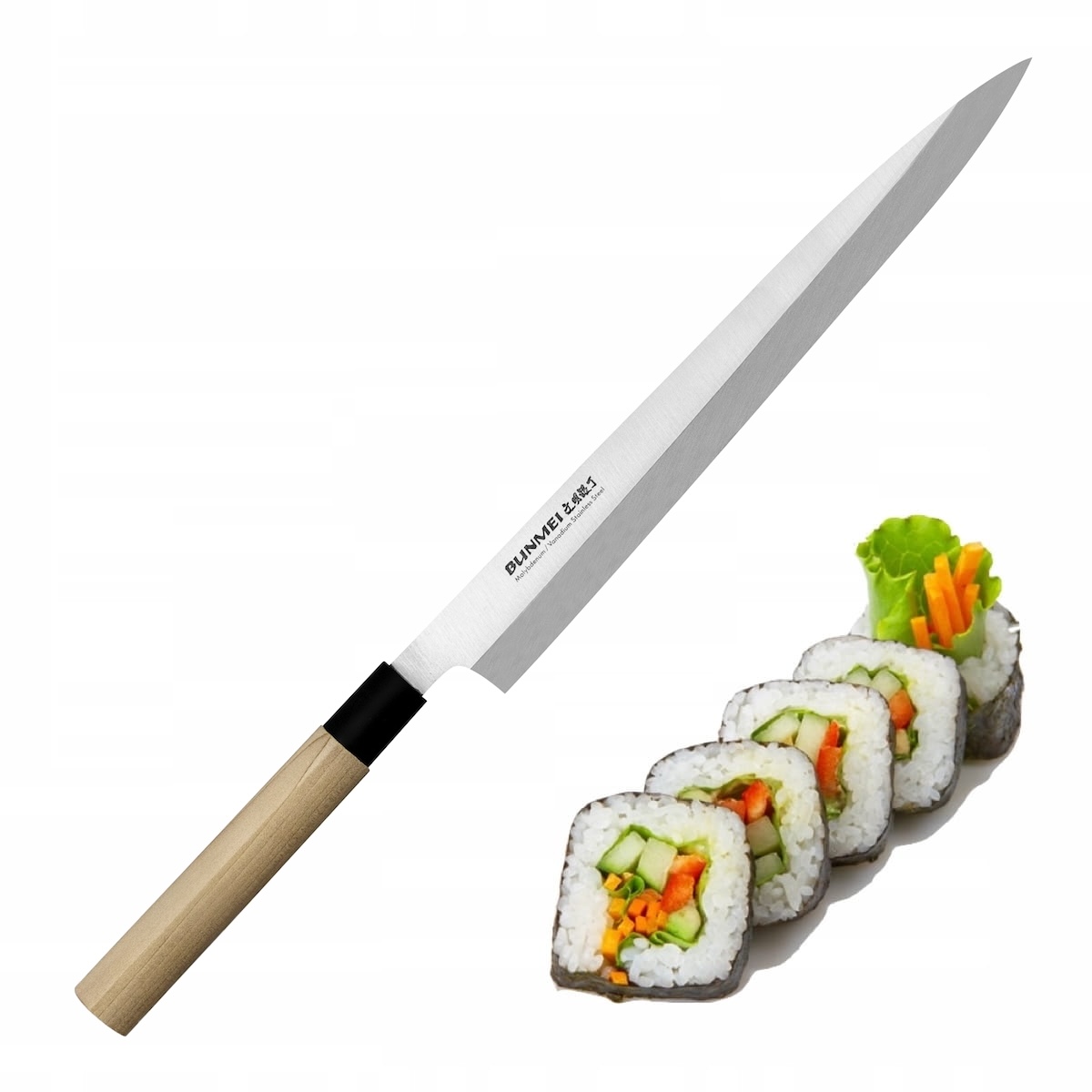 Bunmei Japonský ostrý kuchynský nôž Yanagi Sashimi na sushi Filetovanie 30 cm