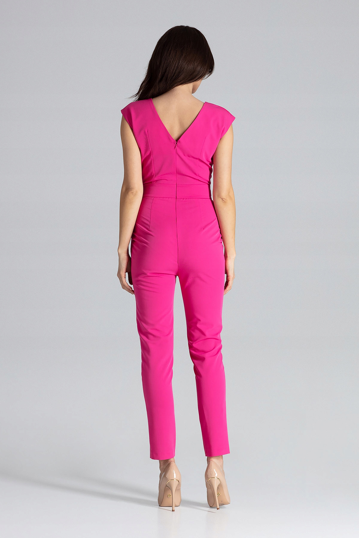 Modny KOMBINEZON zapinany na zamek | WYGODNY ELEGANCKI różowy L Marka inna