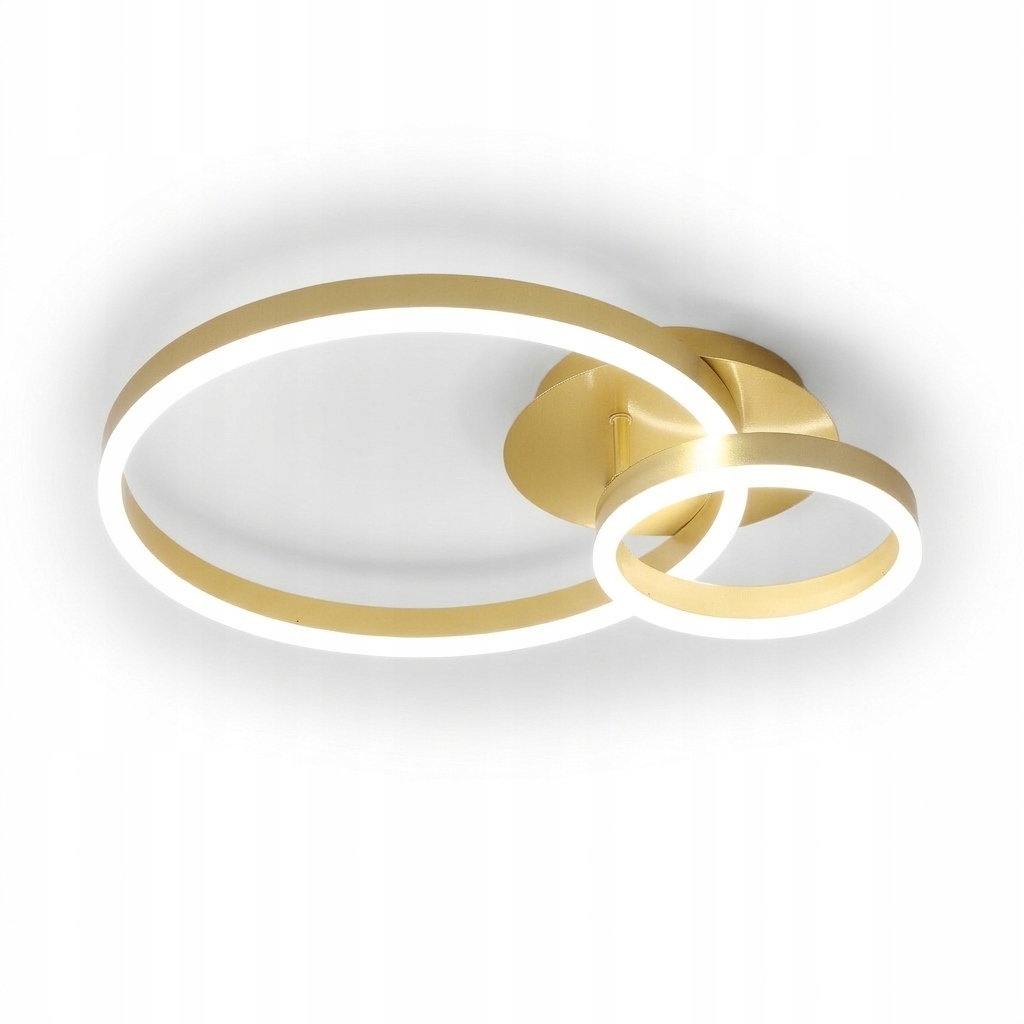 ŻYRANDOL ZŁOTY LED PLAFON SUFITOWY RING NOWOCZESNY do SALONU 42W 4500K