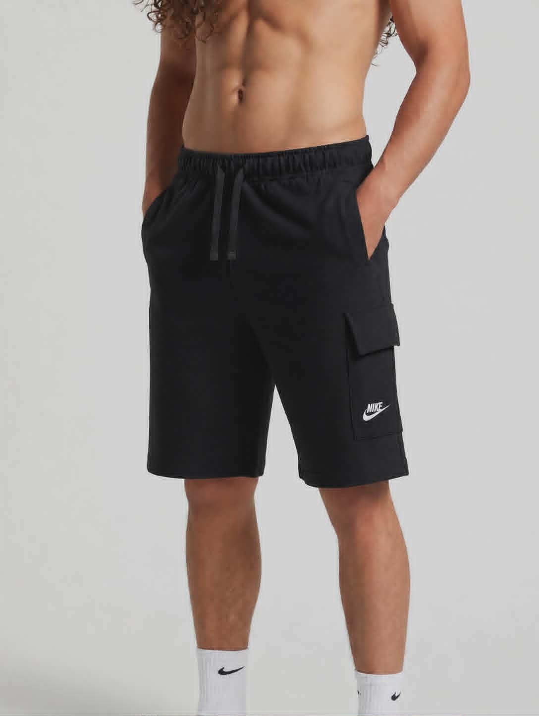 Krótkie Spodenki Męskie Nike Czarne r. L Sportowe Bawełniane