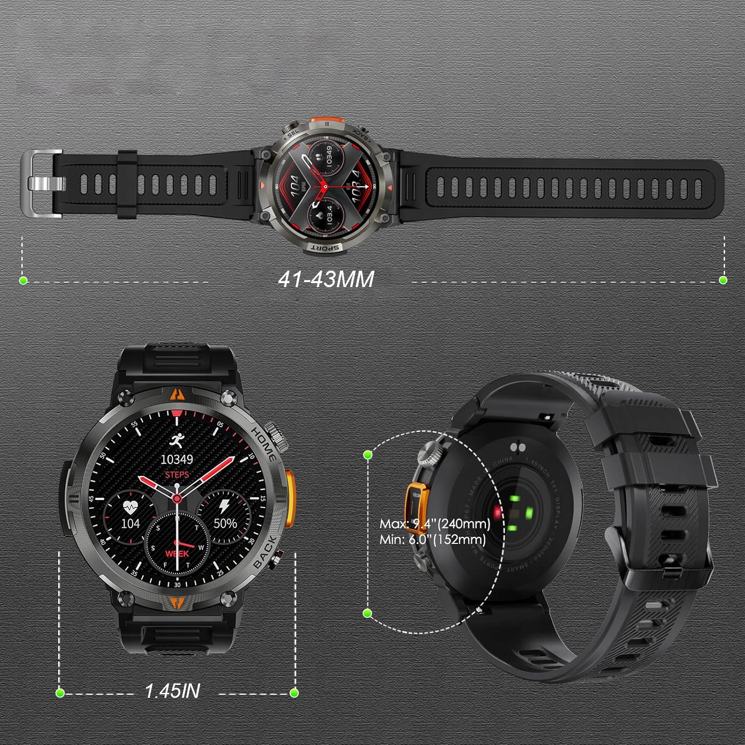 ZEGAREK MĘSKI SMARTWATCH SPORT Z LATARKĄ LED POLSKIE MENU SMS KROKI Kompatybilność systemowa Android iOS