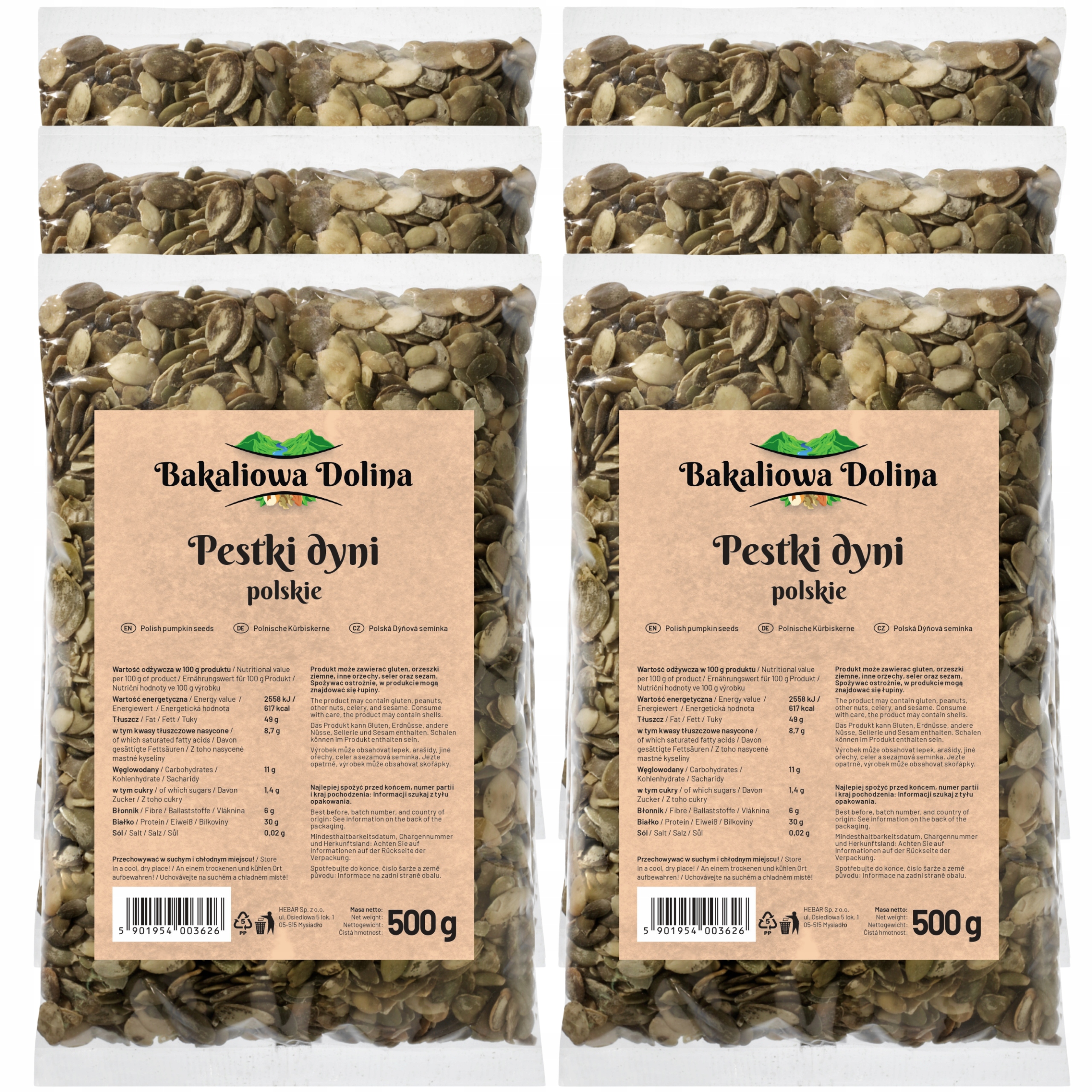 Levně Loupaná Dýňová Semínka Polské 3 Kg 3000 G Přírodní Semena Polská Země