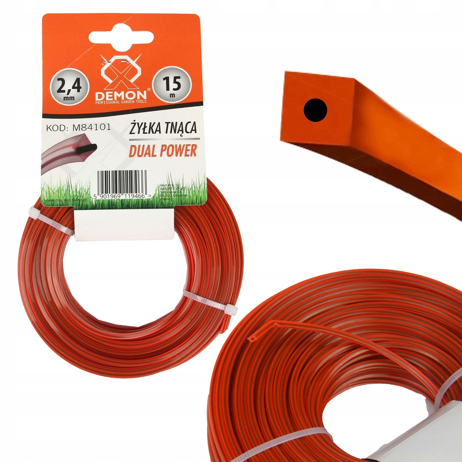 

Żyłka Podkaszarki Zbrojona Kosy Kwadrat 2.4mm 15m