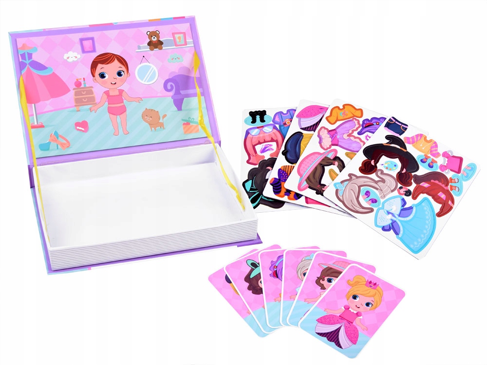 PUZZLE MAGNETYCZNE KSIĘŻNICZKI UBIERZ LALKĘ 51EL Wiek dziecka 3 lata +