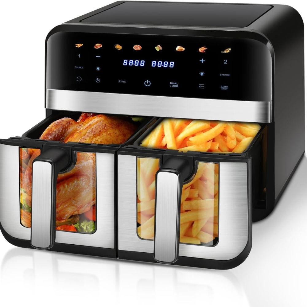 Oyajia Beztlaková fritéza Dual Zone 9L, 2400W s okénkem