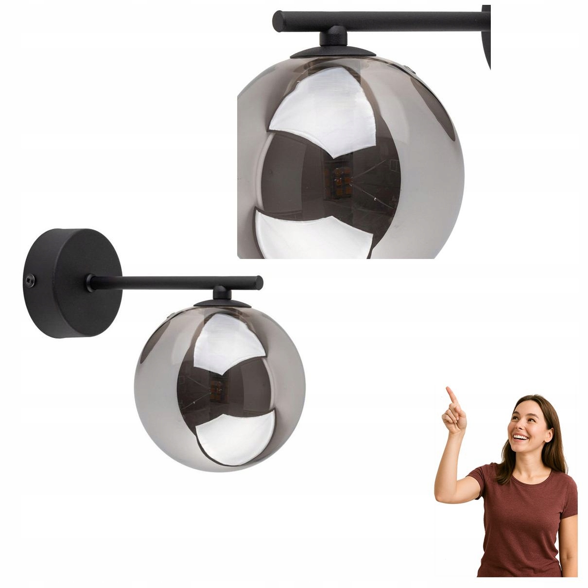 Nástěnné svítidlo Estera Black 4777 Tk Lighting