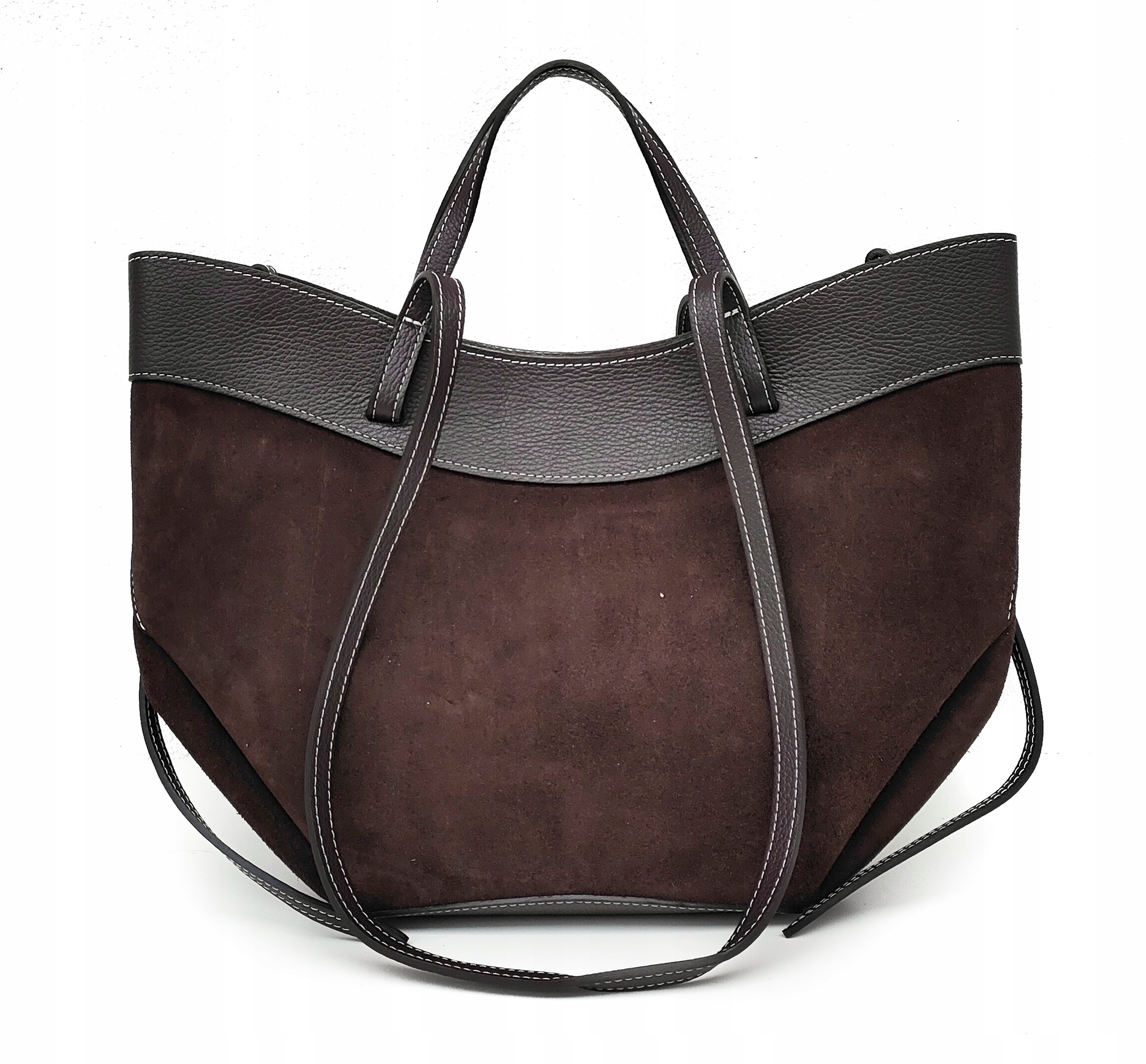 Italská kabelka vera pelle v čokoládové barvě