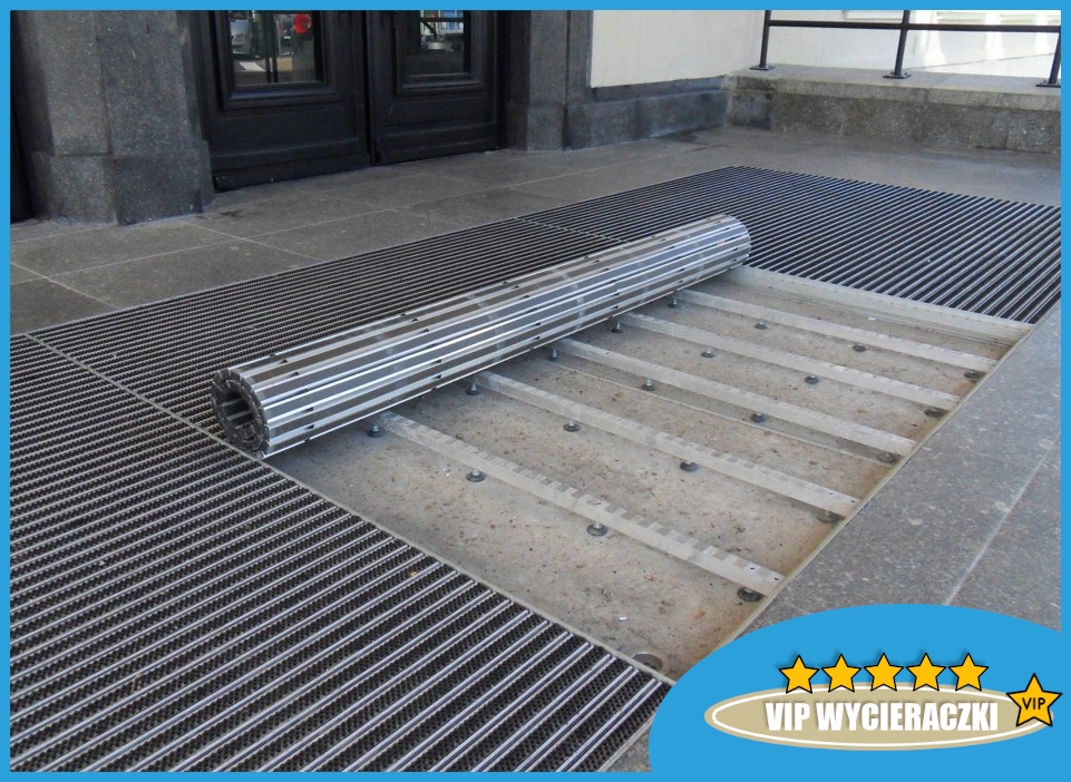 WYCIERACZKA POD DRZWI ZEWNĘTRZNA ALUMINIOWA - *PREMIUM* RYPS 12mm 75x50 Kod producenta Systemowa Pod Drzwi Do Biura Domu Firmy