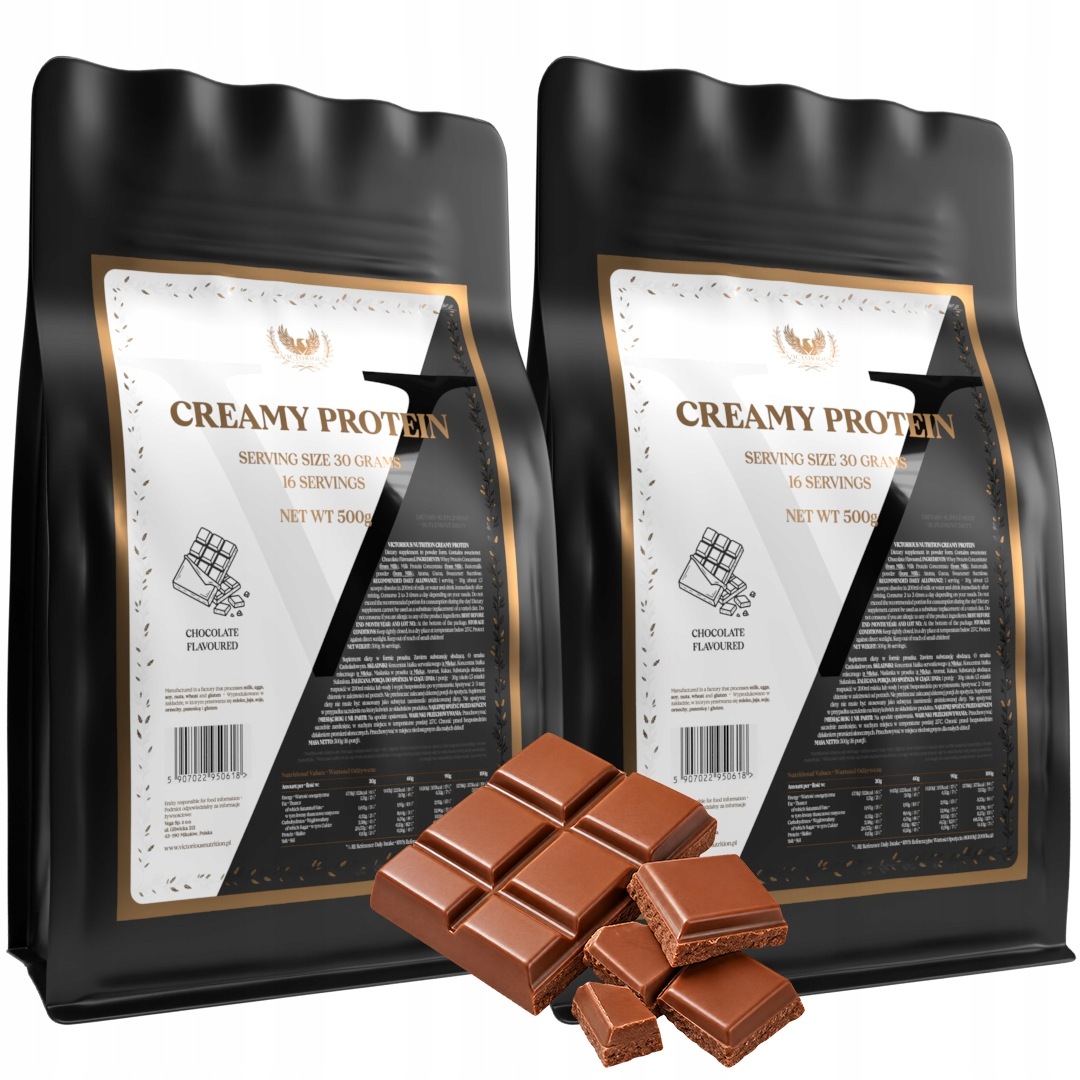 2x Bílkoviny 500 g Creamy Protein Wpc 70% Whey Čokoládové Victorious Nutrition