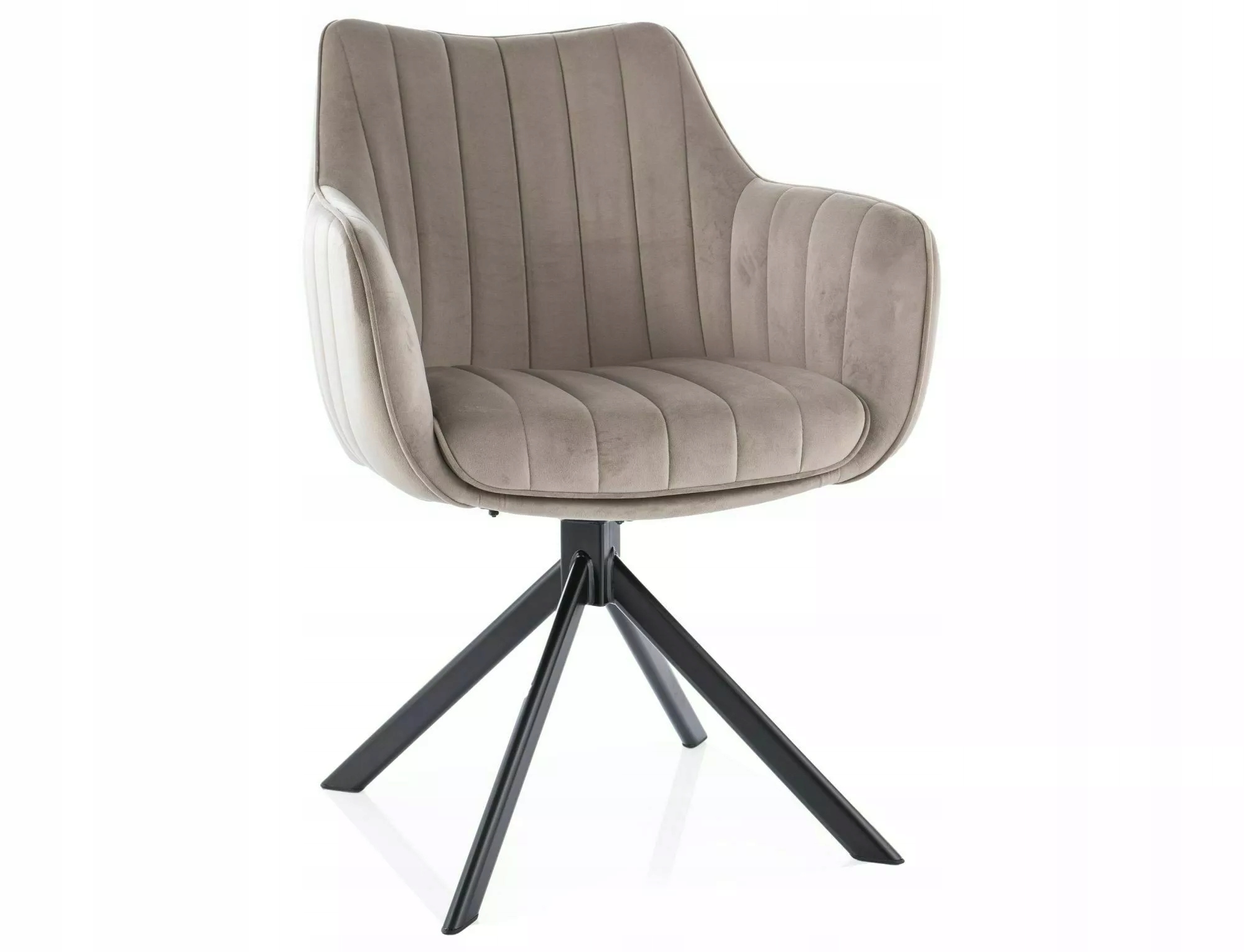 Otočná stolička Azalia Velvet čierna/tmavo béžová do obývačky Sig