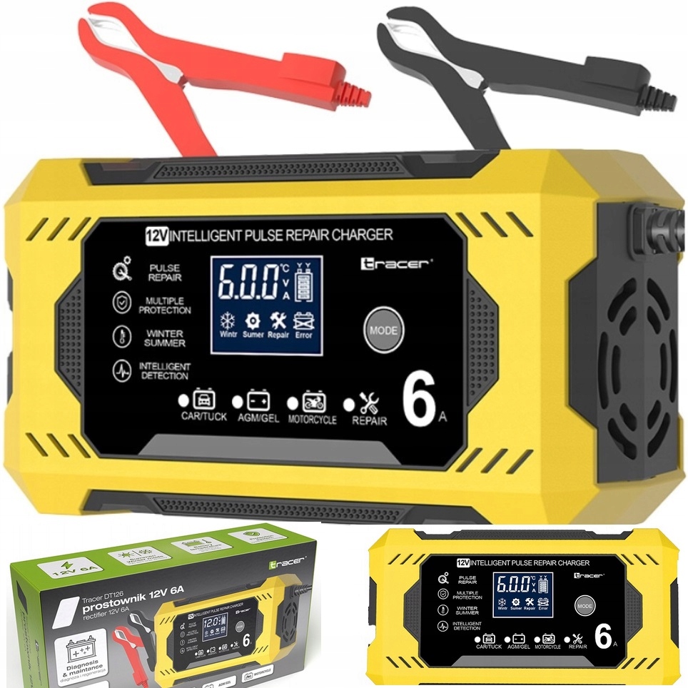 Prostownik Tracer DT126 Zima Lato Regeneracja Akumulatora Agm Gel Smart 6A