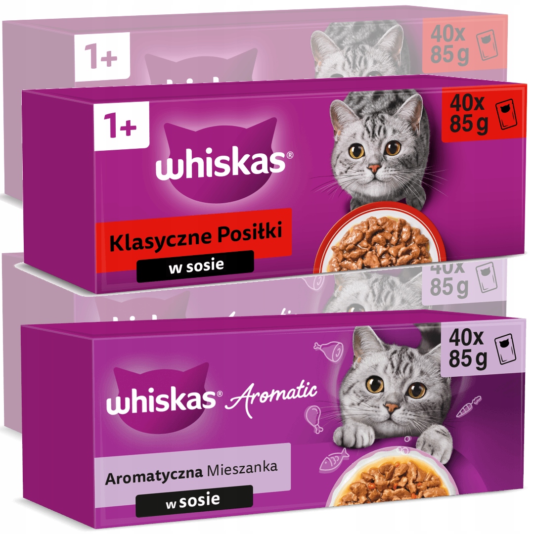 Whiskas Adult 160x85g Mokré Krmivo Pro Kočky Klasické jídlo Aromatic