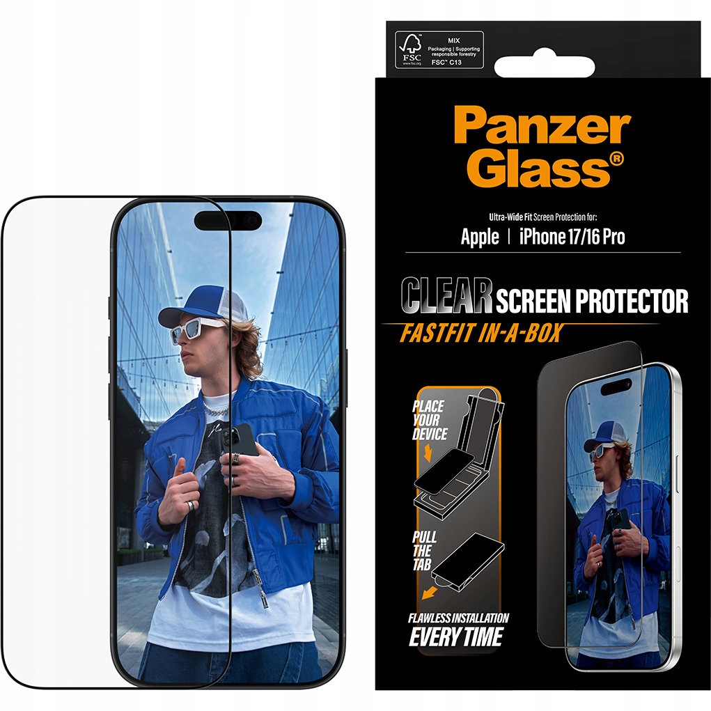 Tvrzené sklo pro Apple iPhone 16 Pro/ 17, 9H, odolné, PanzerGlass