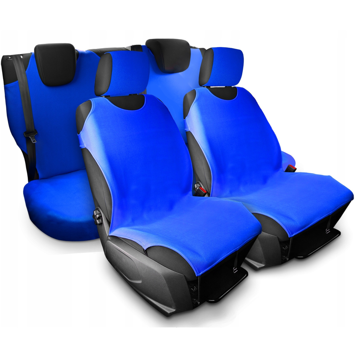 Komplet Koszulek Samochodowych Pokrowców Na Fotele Samochodowe Niebieski