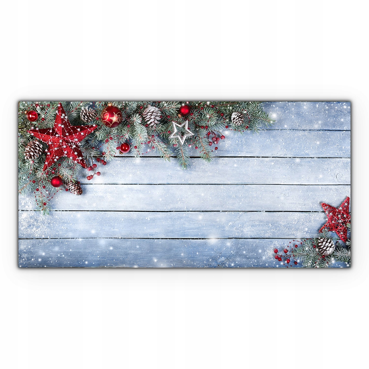 

Obraz szklany Bożonarodzeniowe bombki śnieg 100x50