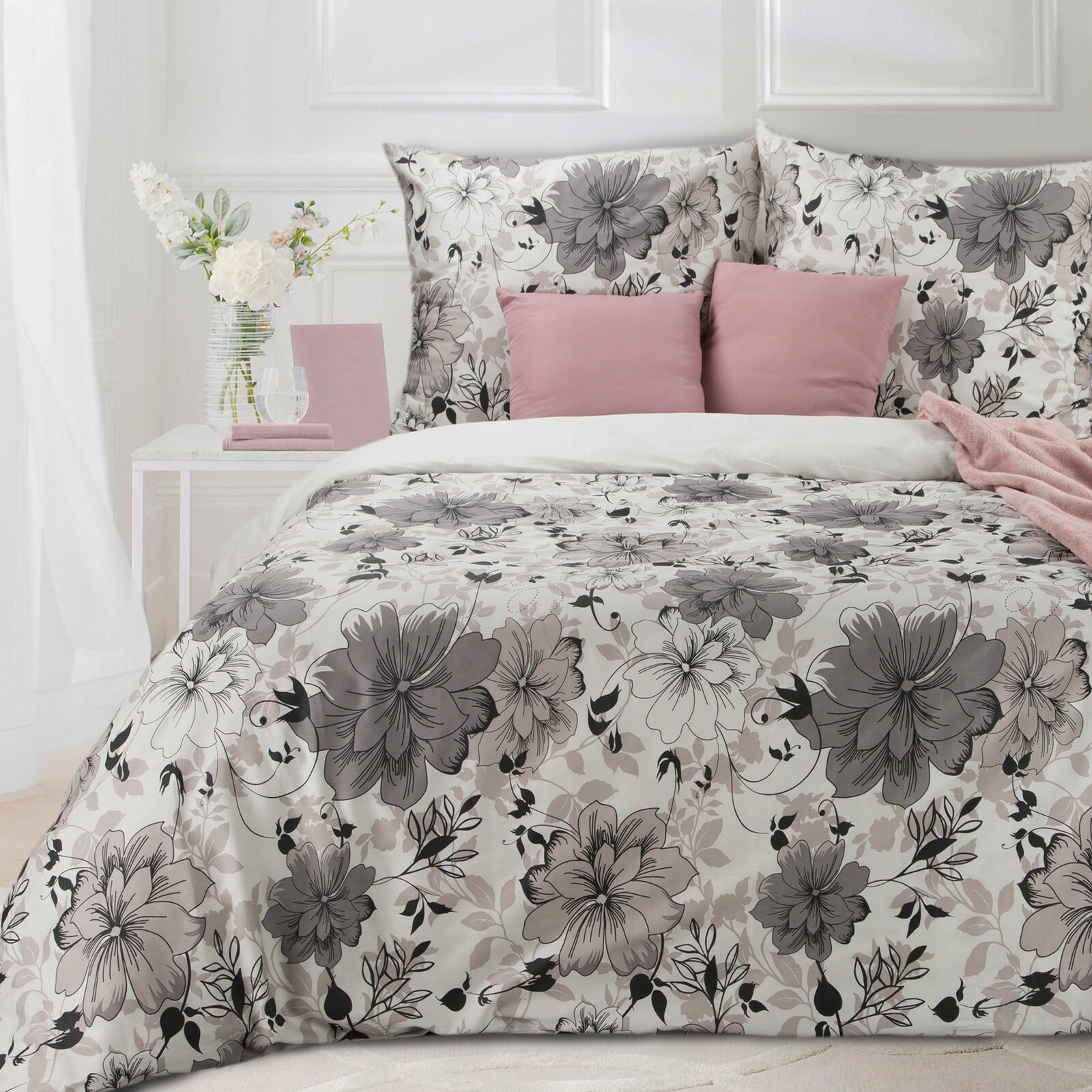 Komplet Pościeli Satynowej Spring 09 220 X 200 CM Biały