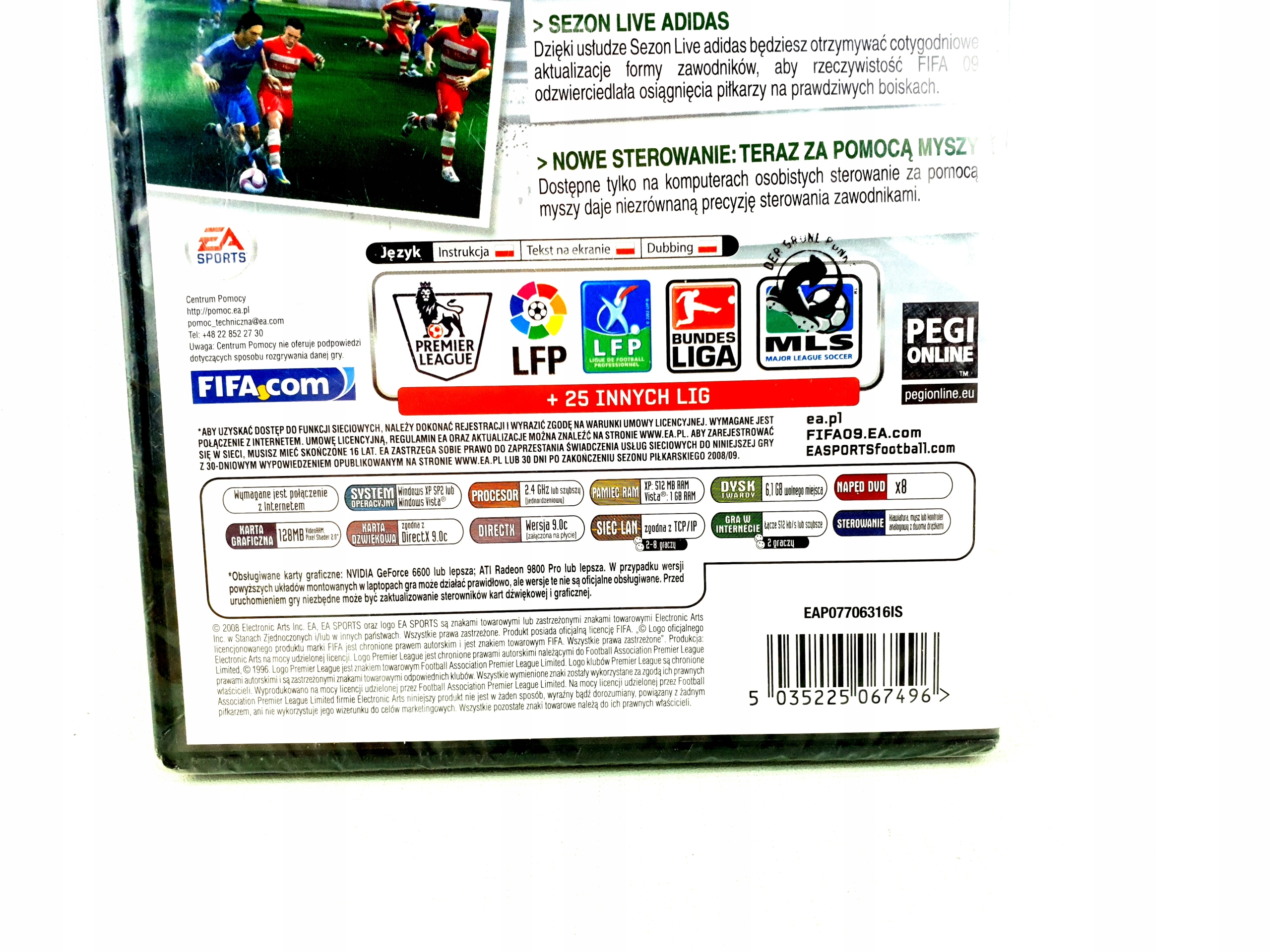 NOWA PREMIEROWE FIFA 09 / 2009 POLSKIE WYDANIE PL Producent .dat