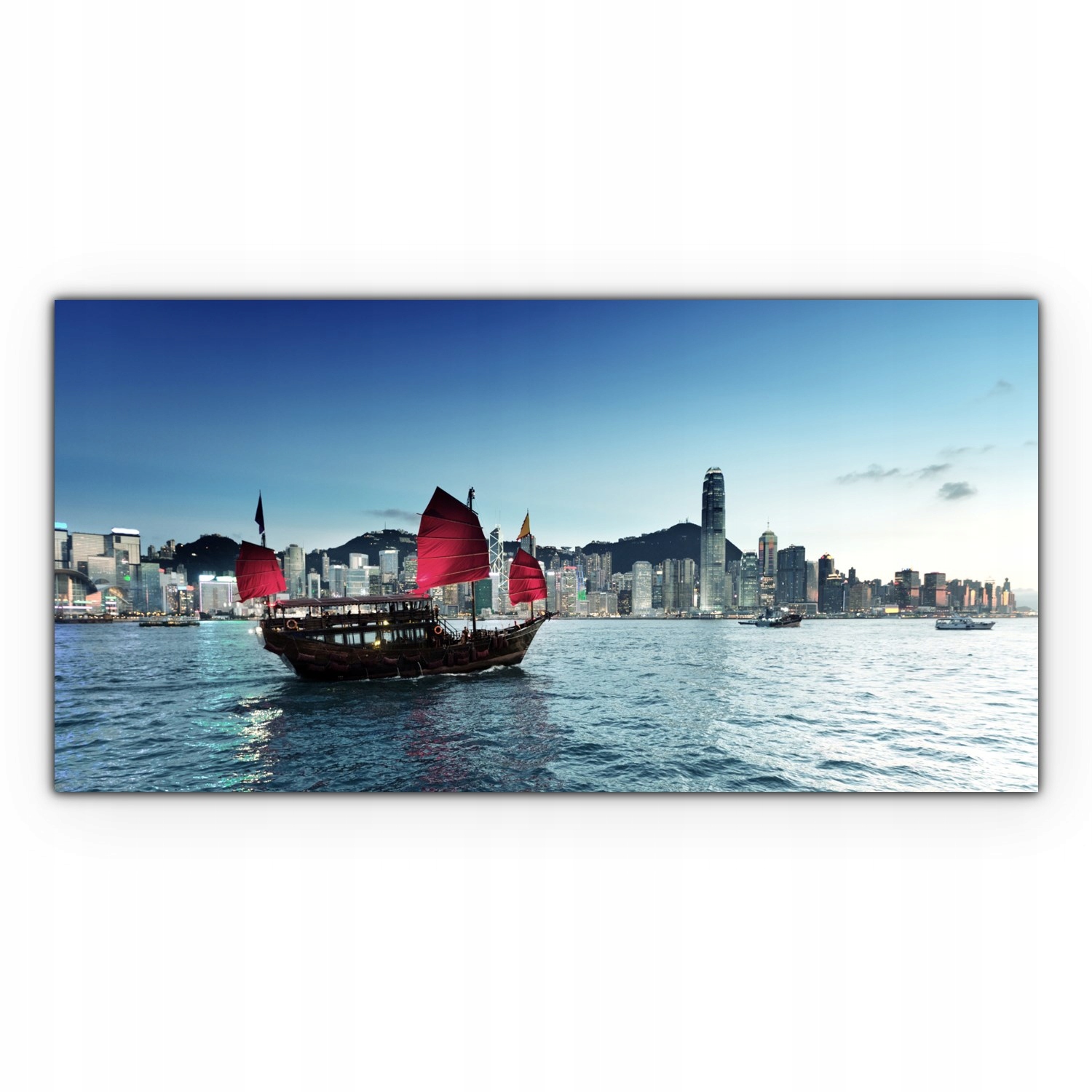 

foto-obraz na płótnie 120x60 Hong Kong Łódka Port