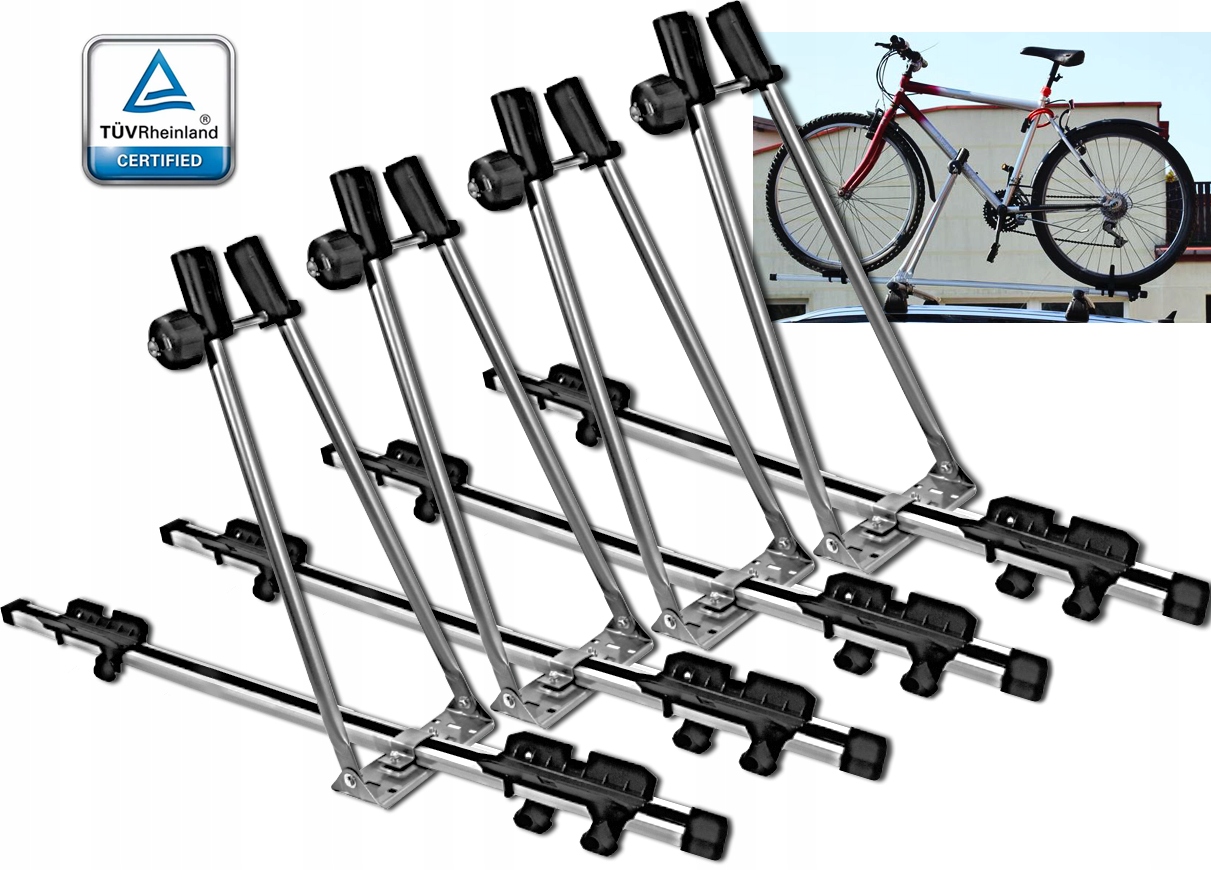 4xUCHWYT ROWEROWY AMOS ALU BAGAŻNIK NA ROWER DACH Nośność uchwytu 15 kg