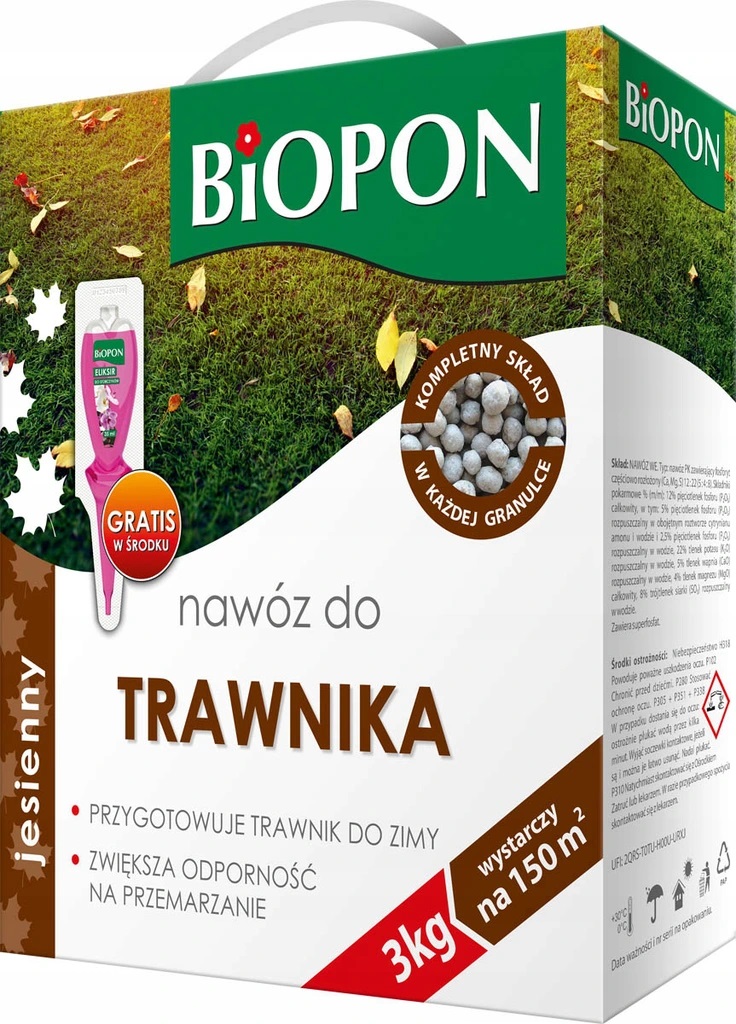 

Biopon nawóz Jesienny granulowany do Trawnika 3kg