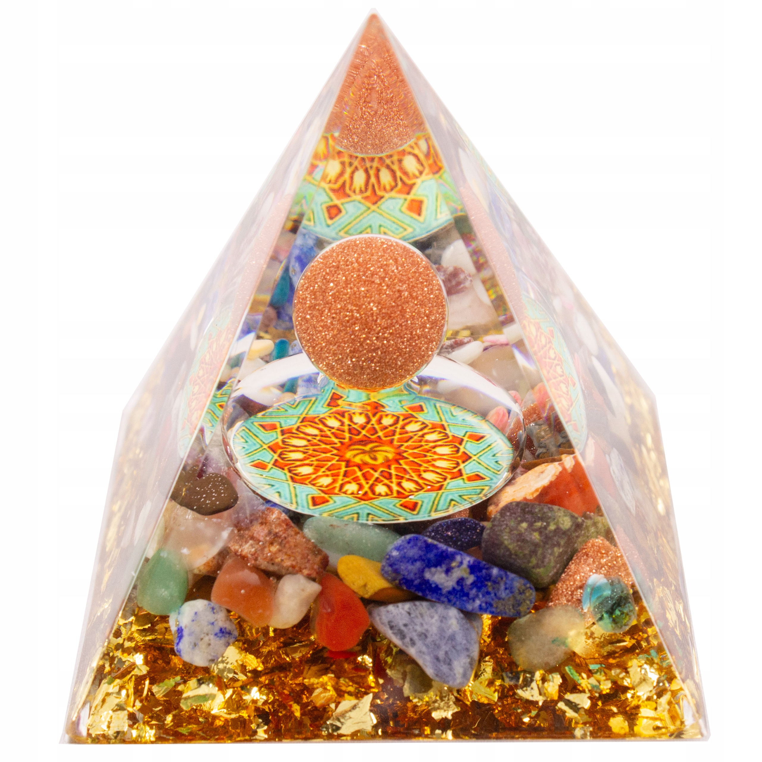 Pyramida Orgonitová Pyramida Lazuryt Sodalit Howlit Achát Uzemnění 5 cm