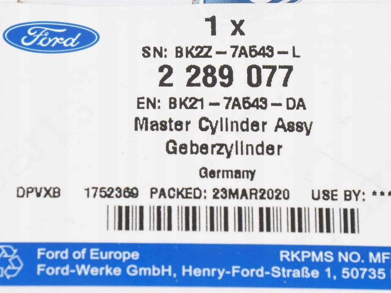 POMPA SPRZEGLA 2 2 DURATORQ TRANSIT 14 CUSTOM 13 Part number BK21 7A543 DA