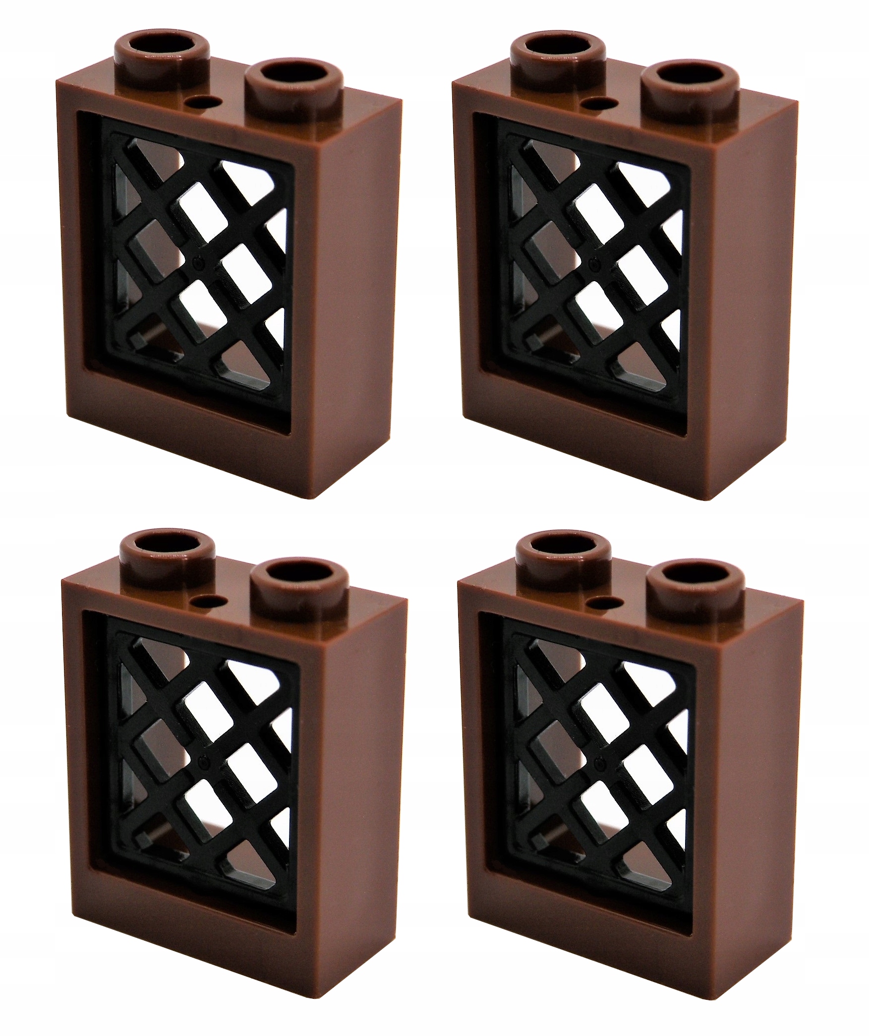 

Lego okno brązowe 2x2 rama+kratka 60592 38320 4szt