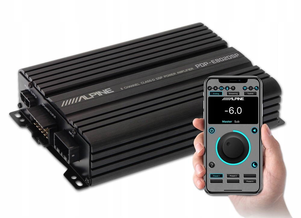 Alpine PDP-E802DSP Zosilňovač S Dsp 8-KANÁLOVÝ 8x100W Rms WiFi Bt Dsp