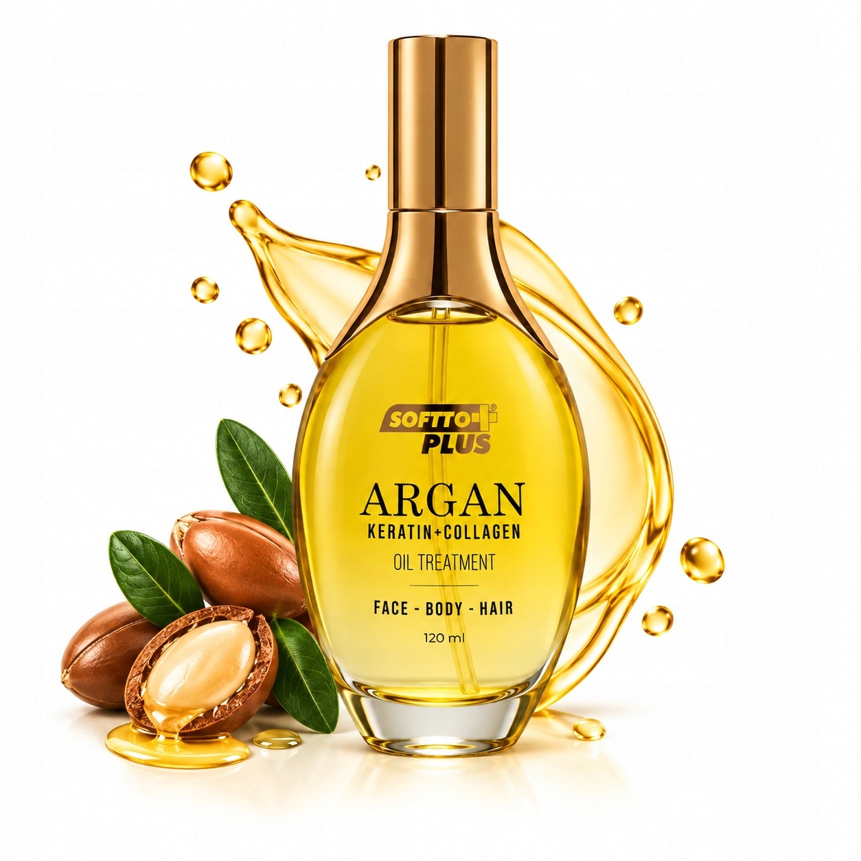 Softto Plus Arganový 120 ml na tělo obličejových slonů Turecký