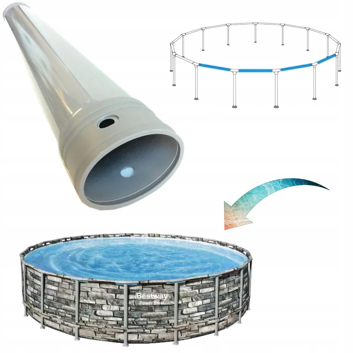 Příčka rámu do bazénu Bestway 56883 originální vodorovná trubka