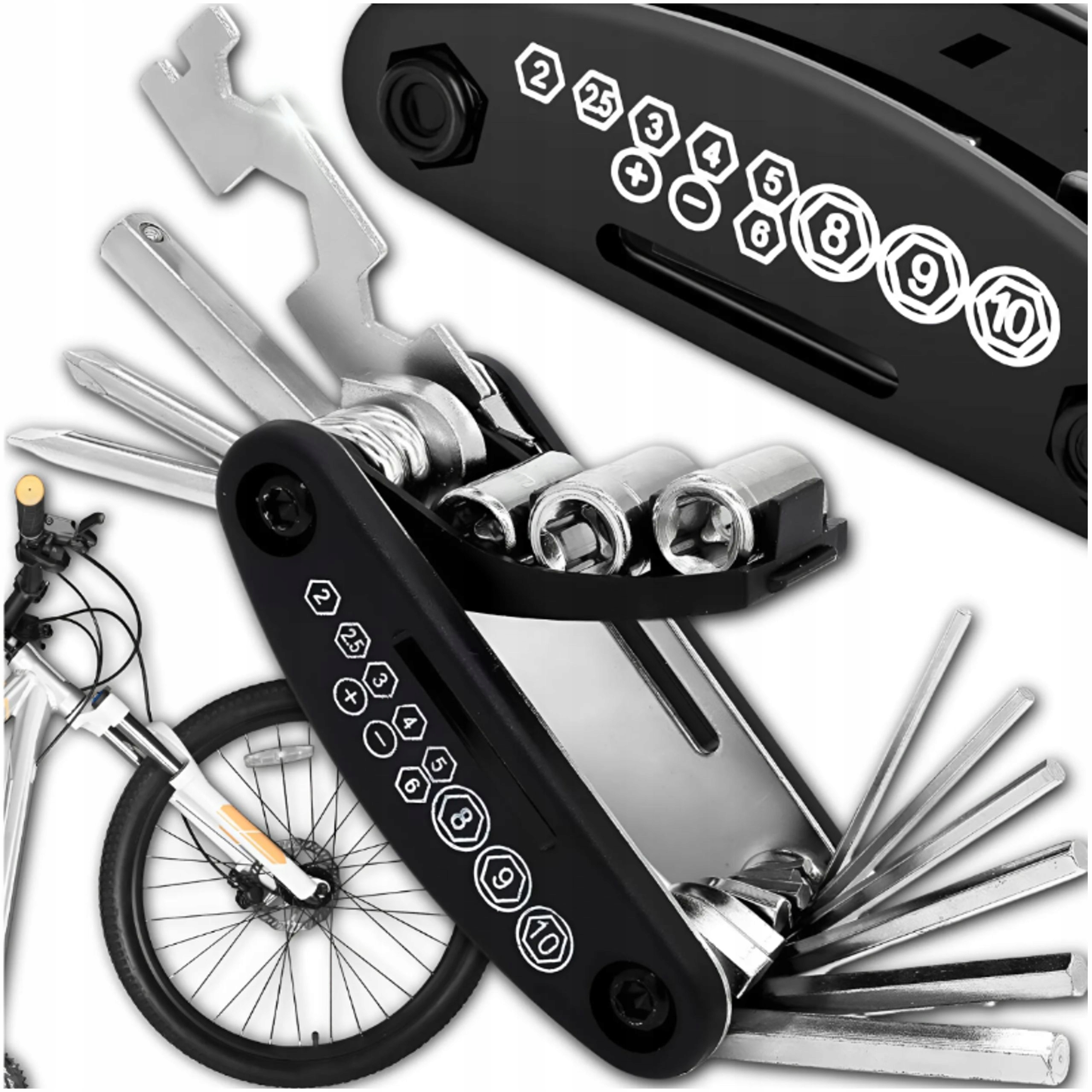 Zestaw Kluczy Rowerowych Narzędzia Multitool Do Naprawy Roweru 16W1 V2