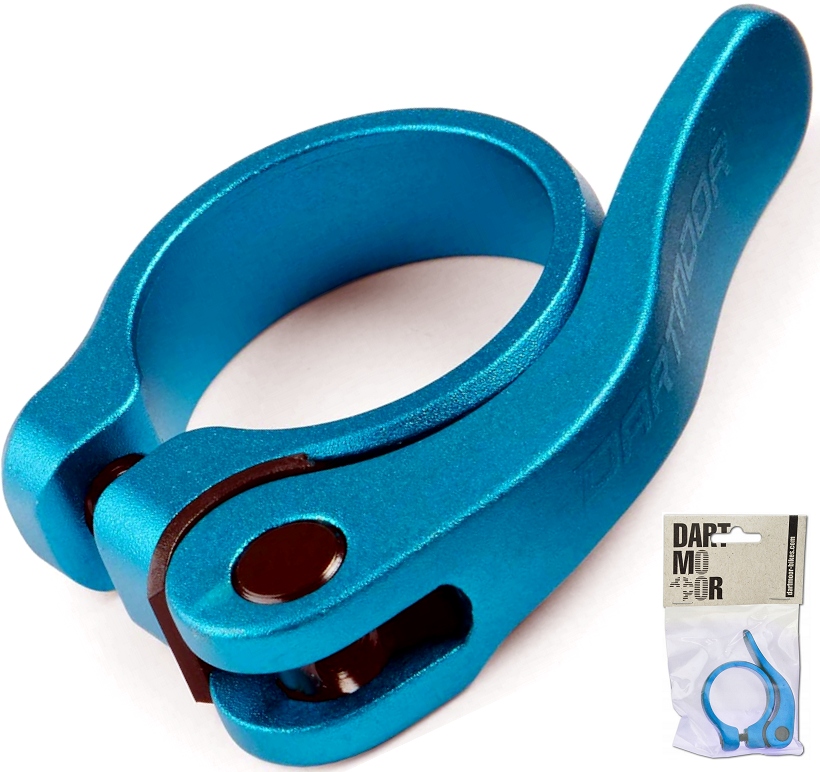 Obejma podsiodłowa Loop QR śred. 34,9mm, z zaciskiem, turkusowa anodowana
