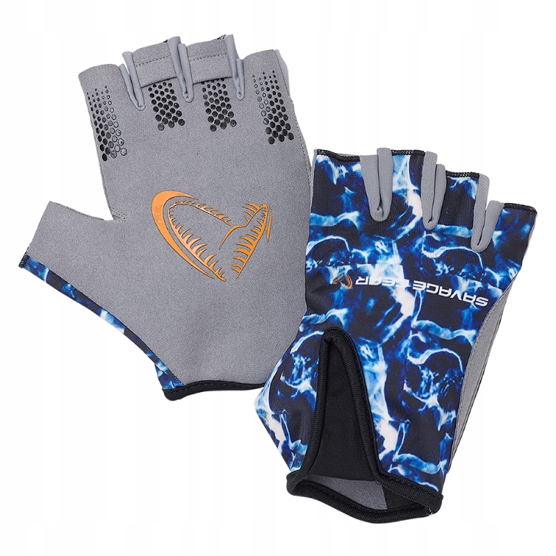 RĘKAWICZKI WĘDKARSKIE MARINE HALF GLOVE SEA BLUE Savage Gear BEZ PALCÓW