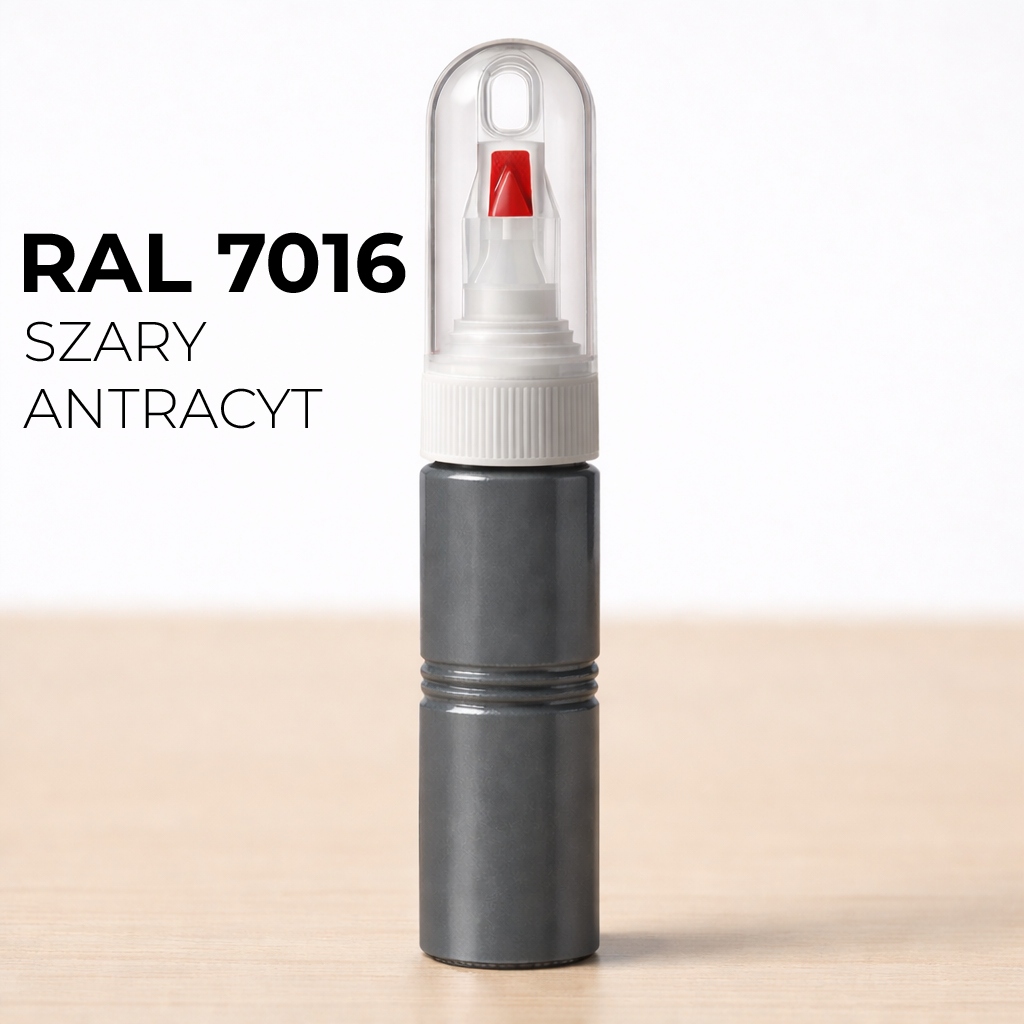 Ral 7016 Szary Antracyt Półpołysk zaprawka z Lakierem igła 20 ml