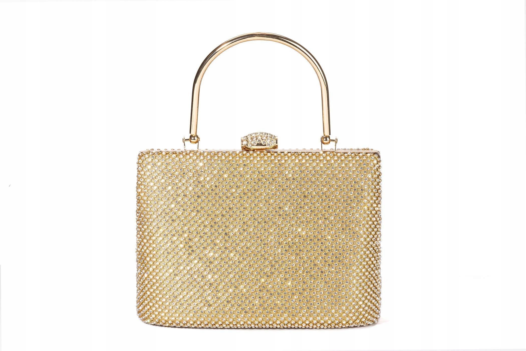 TOREBKA WIZYTOWA PUZDERKO WIECZOROWA ELEGANCKA MAŁA NA ŁAŃCUSZKU ZŁOTA BOX EAN (GTIN) 5905723202487