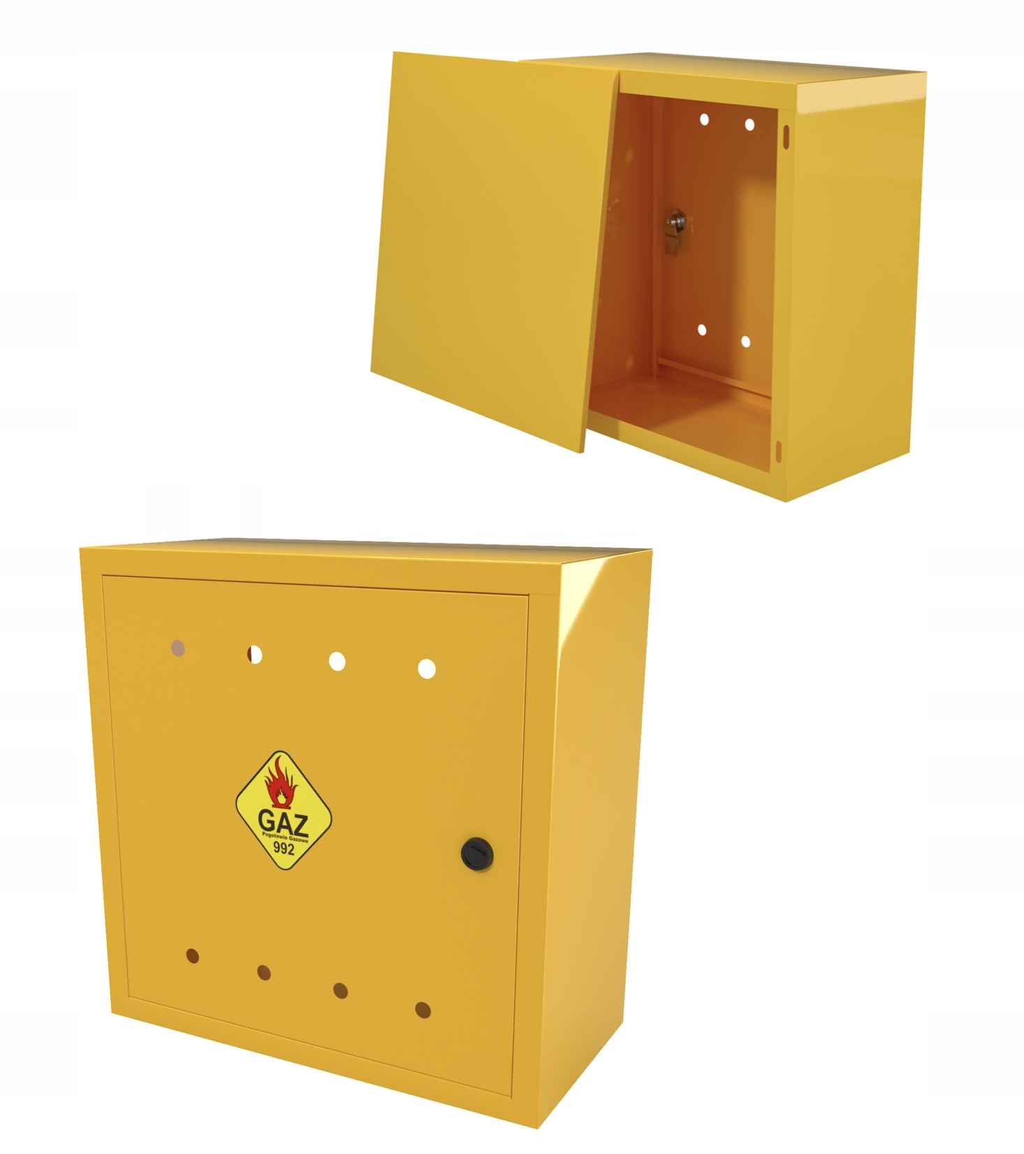 Plynová Skříňka 50x50x25 Žlutá Se Zády