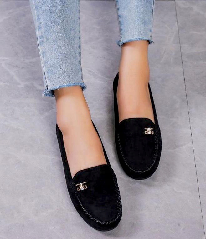 BALERINY MOKASYNY DAMSKIE CYRKONIE CZARNE 39 Model GS35