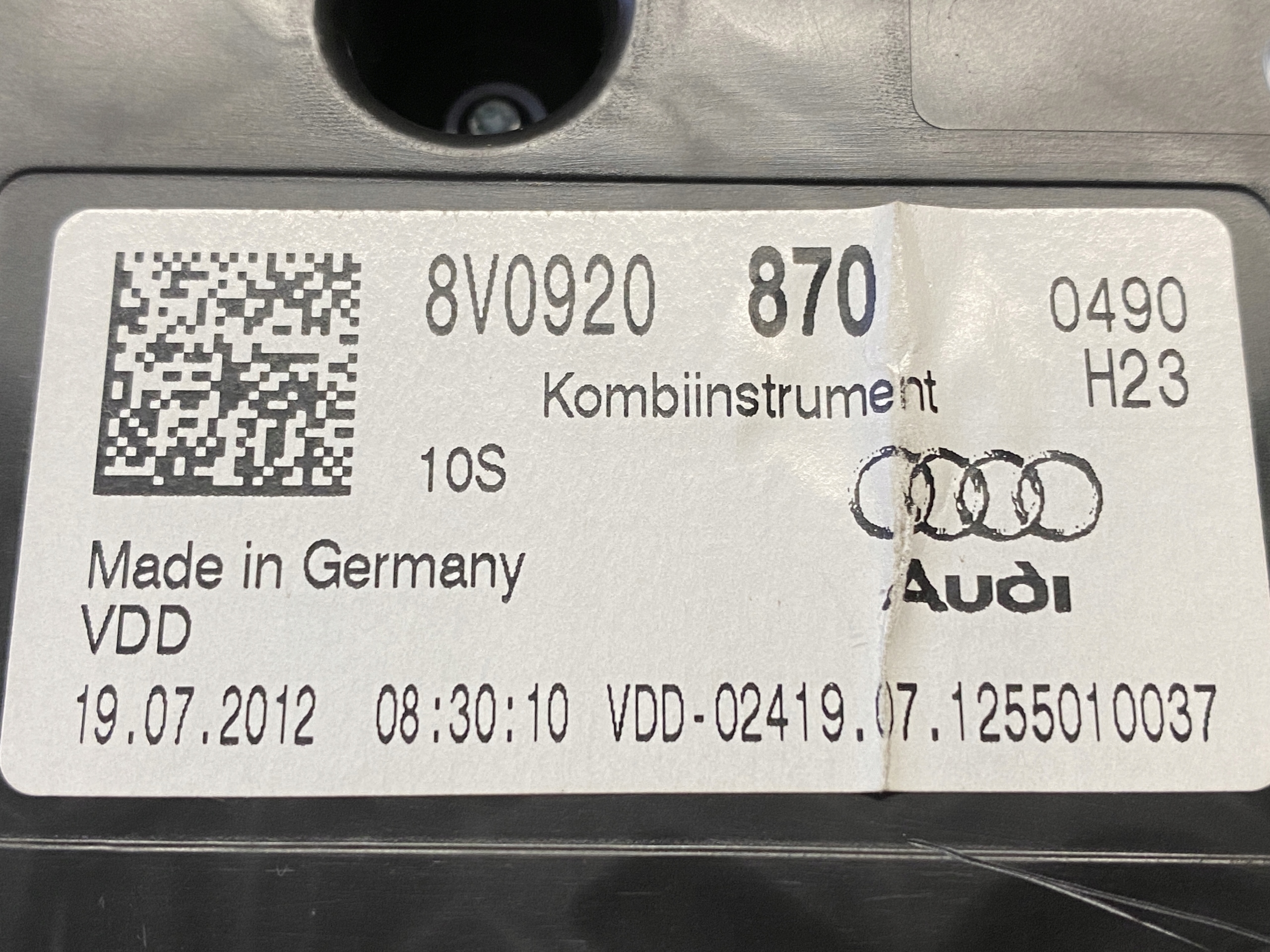 AUDI A3 8V TFSI dials dials 8V0920870